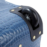 Samantha Brown Wheeled Weekender - Durable croco-embossed PVC - Bravo Blue -