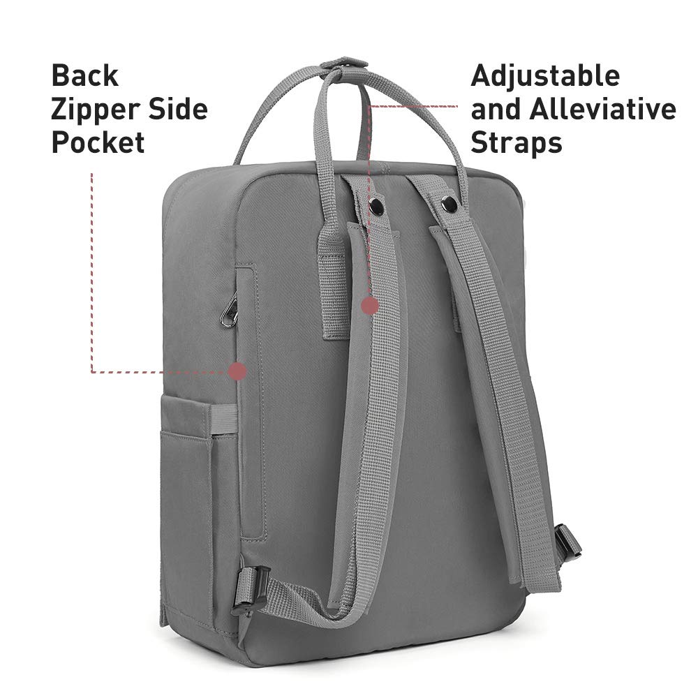 backpack 15 laptop luggage casual bags grey KALIDI Casual Backpack for Women,15 Inches Laptop Classic Backpack Camping Rucksack Travel Outdoor Daypack College School Bag (Grey)