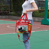 Clear Bag Stadium Approved,NCAA NFL&PGA Security Approved Clear Tote Bag with Multi-Pockets and Adjustable Shoulder Strap,Perfect for Work, School, Sports Games and Concerts-12" x 12" x 6" - backpacks4less.com