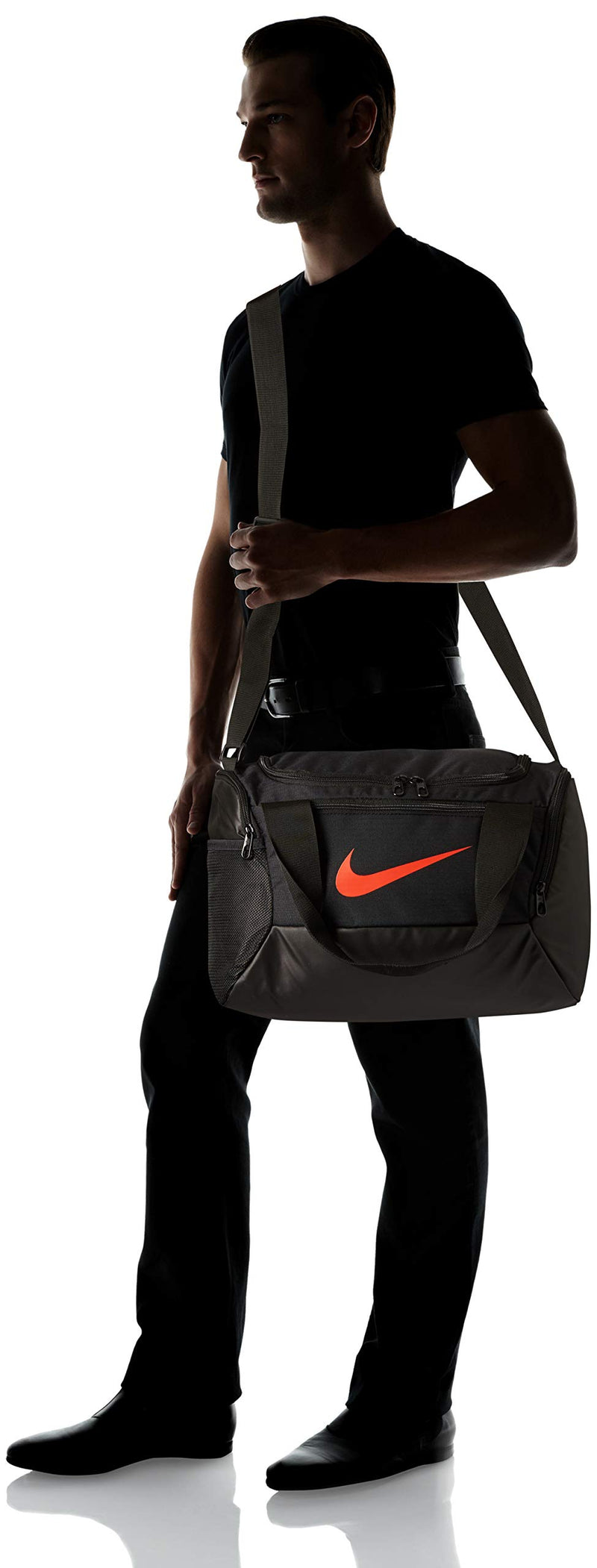 Nike Nike Brasilia X-small Duffel - 9.0, Black/Black/Habanero Red, Misc - backpacks4less.com