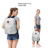 Lightweight Backpack for School, VASCHY Classic Basic Water Resistant Casual Daypack for Travel with Bottle Side Pockets (White) - backpacks4less.com