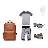 Vintage PU Leather Backpack, OURBAG Outdoor School College Bookbag fit Laptop Computer Backpack for Man and Woman - backpacks4less.com