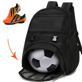 Youth Soccer Bags - Sports Backpacks for Soccer, Basketball, Football with Ball Holder for Boys Girls - Black - backpacks4less.com