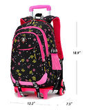 Meetbelify Girls Rolling Backpack with Wheels Big Kids Wheel Backpack for Girls - backpacks4less.com