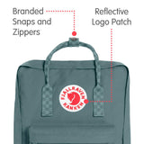 Fjallraven - Kanken Classic Backpack for Everyday, Frost Green/Chess Pattern - backpacks4less.com