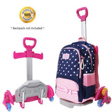 Wheeled Backpack Cart,Aluminium Alloy Folding Trolley Cart for Backpack (Pink, 6 Wheels) - backpacks4less.com