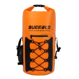 Buffalo Gear Portable Insulated Backpack Cooler Bag - Hands-Free and Collapsible, Waterproof and Soft-Sided Cooler Backpack for Hiking, The Beach, Picnics,Camping, Fishing - Orange,35 Liters,30 Can - backpacks4less.com