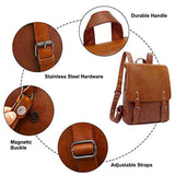 ZEBELLA Womens Leather Backpack Vintage Brown Travel Daypack College Bookbag-Light Brown - backpacks4less.com