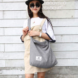 Fanspack Women's Canvas Hobo Handbags Simple Casual Top Handle Tote Bag Crossbody Shoulder Bag Shopping Work Bag (Light Grey) - backpacks4less.com