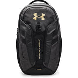 Under Armour Adult Hustle Pro Backpack , Black Medium Heather (004)/Metallic Gold , One Size Fits All