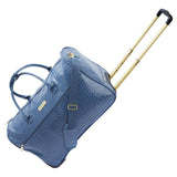 Samantha Brown Wheeled Weekender - Durable croco-embossed PVC - Bravo Blue -