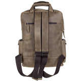 S-ZONE Vintage Crazy Horse Genuine Leather Backpack Multi Pockets Travel Bag - backpacks4less.com