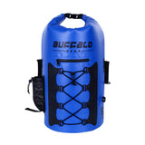 Buffalo Gear Portable Insulated Backpack Cooler Bag - Hands-free and Collapsible, Waterproof and Soft-Sided Cooler Backpack for Hiking, the Beach, Picnics,Camping,Fishing - Royal Blue,35 Liters,30 Can - backpacks4less.com