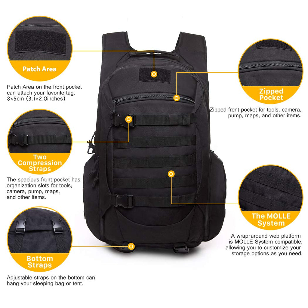 Tactical Outdoor Backpack 2.0 - Black, Black