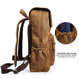 Tiding Retro 15.6 Inch Genuine Cowhide Leather Laptop Backpack Large Capacity Travel Bag Schoolbag Bookbag Daypack for Men - backpacks4less.com