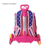 Wheeled Backpack Cart,Aluminium Alloy Folding Trolley Cart for Backpack (Pink, 6 Wheels) - backpacks4less.com