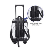 Magicbags Rolling Clear Backpack, Heavy Duty Cold-Resistant Security Transparent PVC Backpack with Wheels - backpacks4less.com