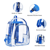 Heavy Duty Clear Backpack,Transparent Cold-Resistant Vinyl Adjustable Straps Backpack for Work(Blue) - backpacks4less.com