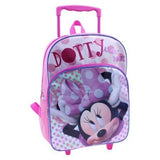 Disney 16" Minnie Mouse Polka Dot Rolling Backpack Large Pink - backpacks4less.com