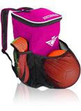 Soccer Backpack with Ball Holder Compartment - | Bag Fits All Soccer Equipment & Gym Gear (Pink)