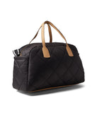 Anne Klein Quilted Nylon Duffle, Black/Warm Sand/Black-White Webbing