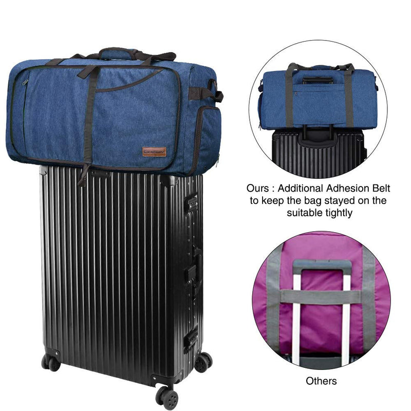 Canway 65L Travel Duffel Bag, Foldable Weekender Bag with Shoes Compartment for Men Women Water-proof & Tear Resistant - backpacks4less.com
