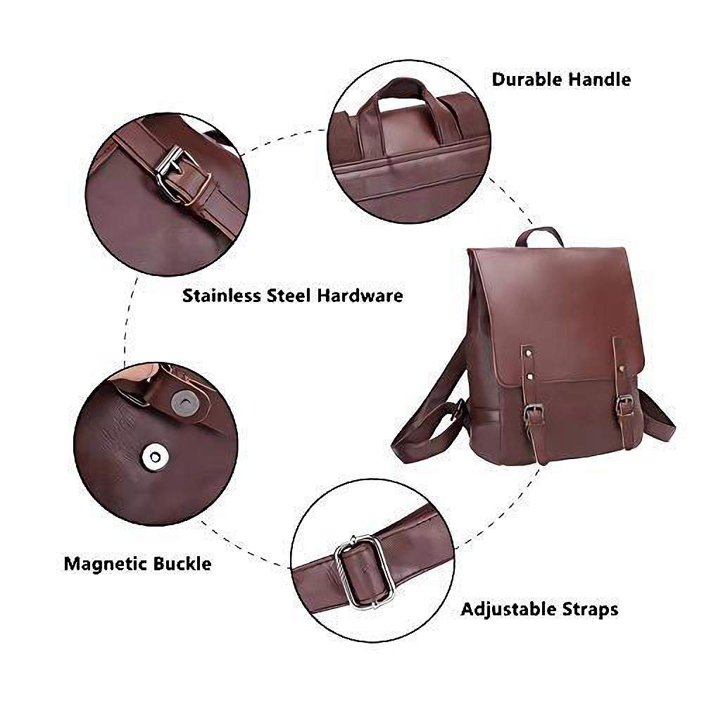 Zebella Vintage Faux Leather Backpack for Women Mens Vegan Leather Bac backpacks4less