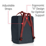 Fjallraven - Kanken Classic Backpack for Everyday, Black/Ox Red - backpacks4less.com