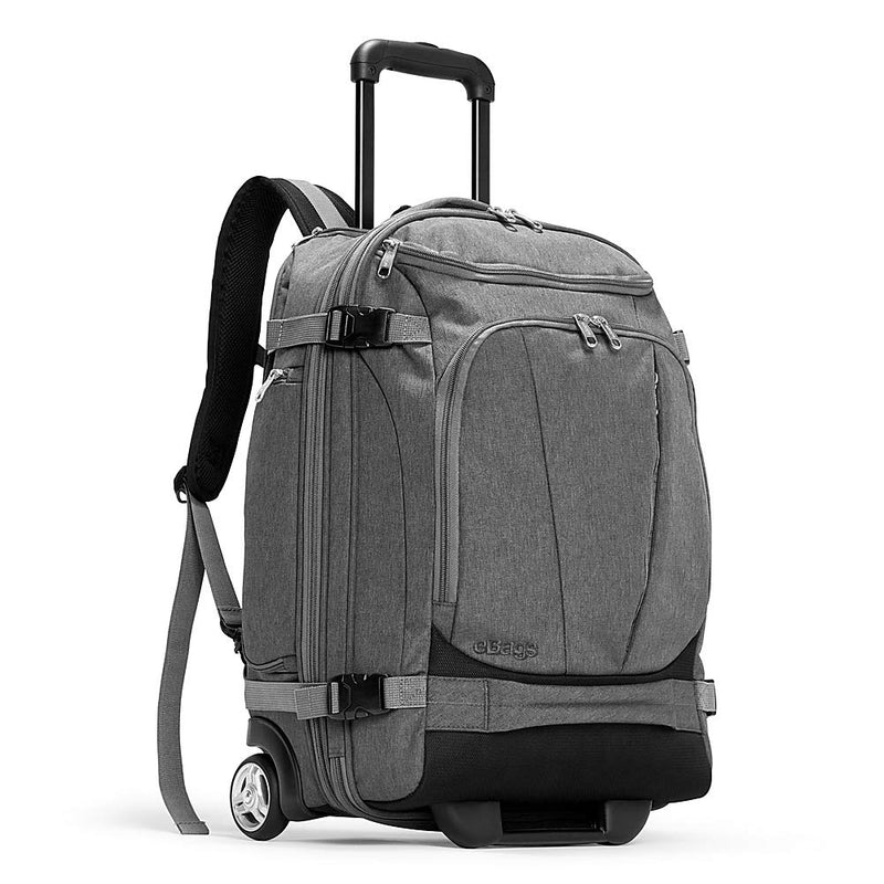 eBags TLS Mother Lode Rolling Weekender 22 Inch Travel Backpack with Wheels - Carry-On - (Heathered Graphite) - backpacks4less.com