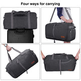Canway 65L Travel Duffel Bag, Foldable Weekender Bag with Shoes Compartment for Men Women Water-proof & Tear Resistant (Panther Black, 65L) - backpacks4less.com