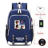 Stranger Things Backpack with USB Charging Port School Boys Girls Bookbag Laptop Backpack for Teens - backpacks4less.com