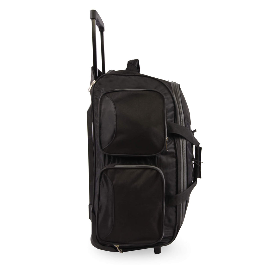 Fila 22" Lightweight Carry On Rolling Duffel Bag, Black, One Size - backpacks4less.com