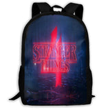 Stranger Things Pattern Backpack, Lightweight Multi-Function College School laptop Bookbag Pink Black