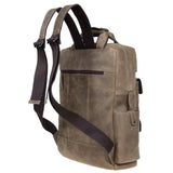 S-ZONE Vintage Crazy Horse Genuine Leather Backpack Multi Pockets Travel Bag - backpacks4less.com