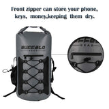 Buffalo Gear 30 Cans Leak-Proof Soft Backpack Cooler Waterproof Insulated Soft Side Cooler Bag for Hiking, Camping, Sports, Picnics, Sea Fishing, Road Beach Trip - Grey,35 L - backpacks4less.com