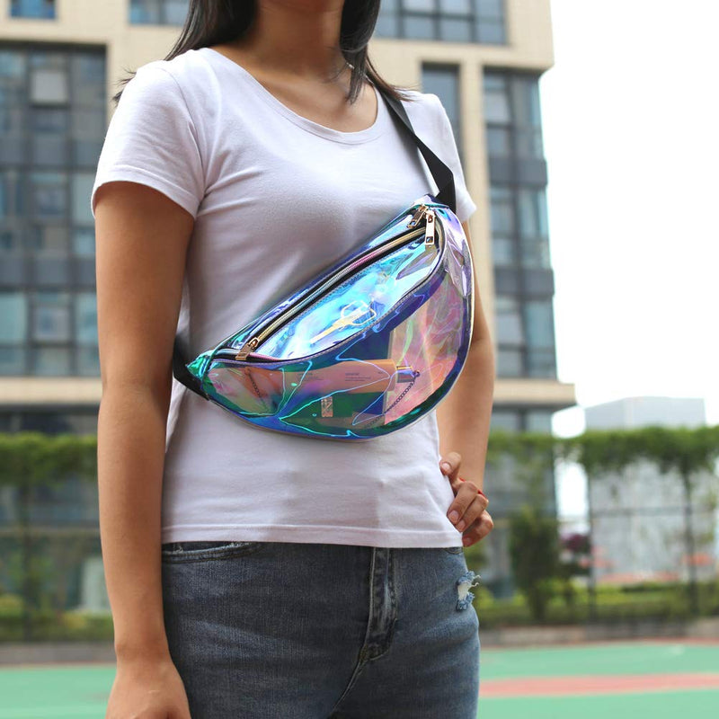 Magicbags Fanny Pack for Women-Holographic Waist Pack for Festival, Party, Travel - backpacks4less.com