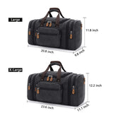 Plambag Canvas Duffle Bag for Travel, 50L Duffel Overnight Weekend Bag(Dark Gray) - backpacks4less.com