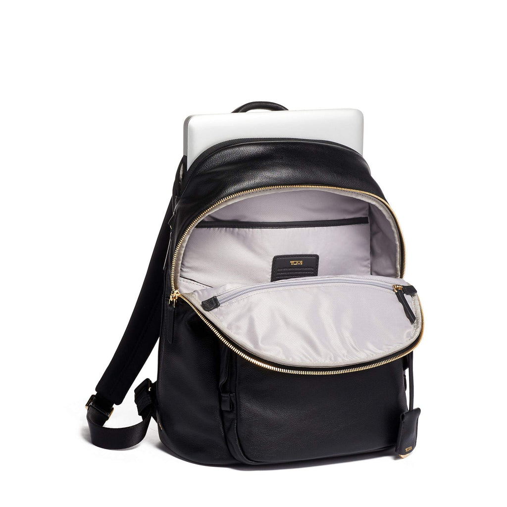 TUMI - Voyageur Hartford Leather Laptop Backpack - 13 Inch Computer Bag For Women - Black - backpacks4less.com