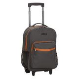 Rockland Luggage 17 Inch Rolling Backpack, Charcoal, One Size - backpacks4less.com