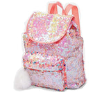 Justice Birthday Cake Pink Reversible Sequin Backpack Rucksack - backpacks4less.com