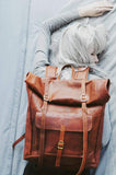 Berliner Bags Leeds XL Leather Backpack Laptop Rucksack Men Women Retro Brown - backpacks4less.com