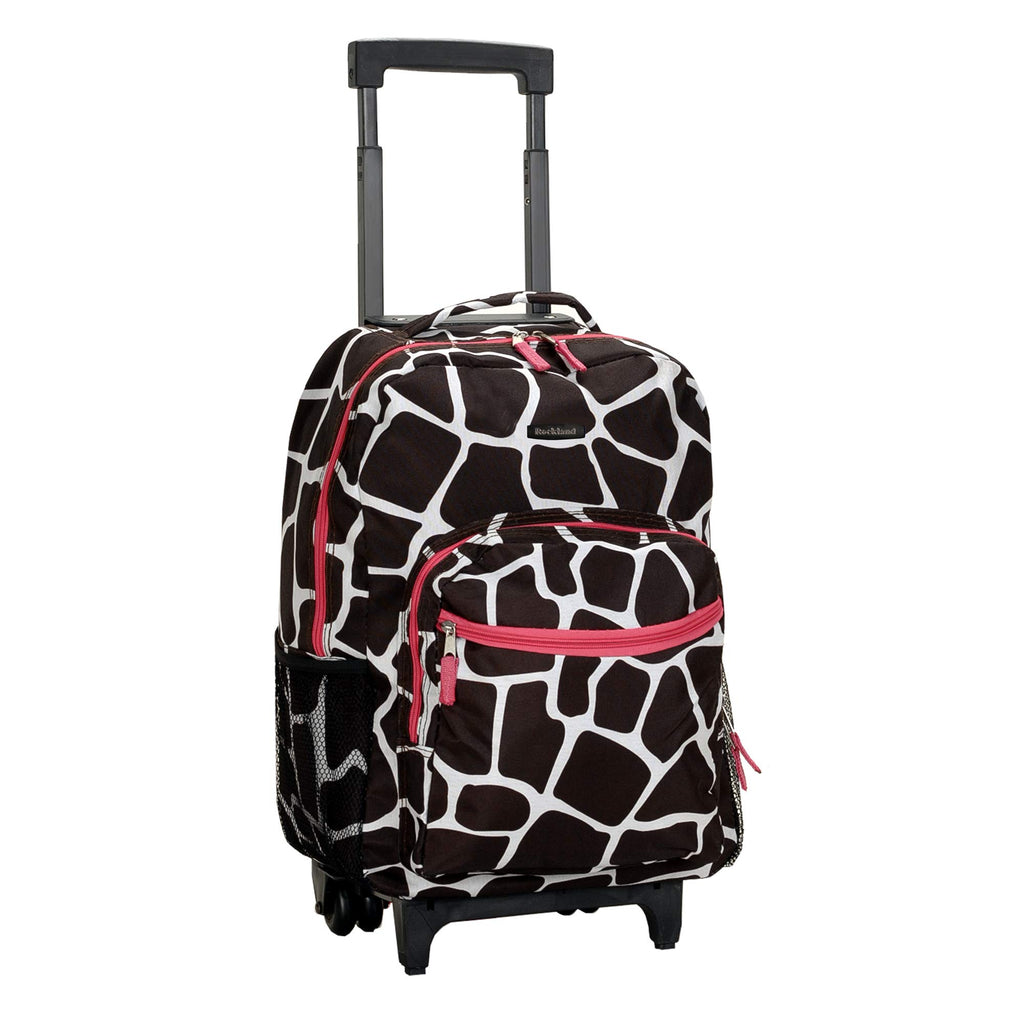 Rockland Luggage 17 Inch Rolling Backpack, Pink Giraffe, One Size - backpacks4less.com