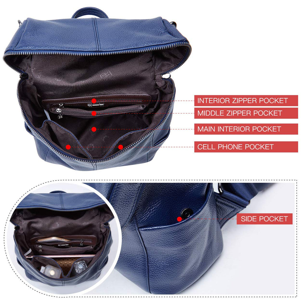  Banuce Fashion Italian Leather Convertible Backpack