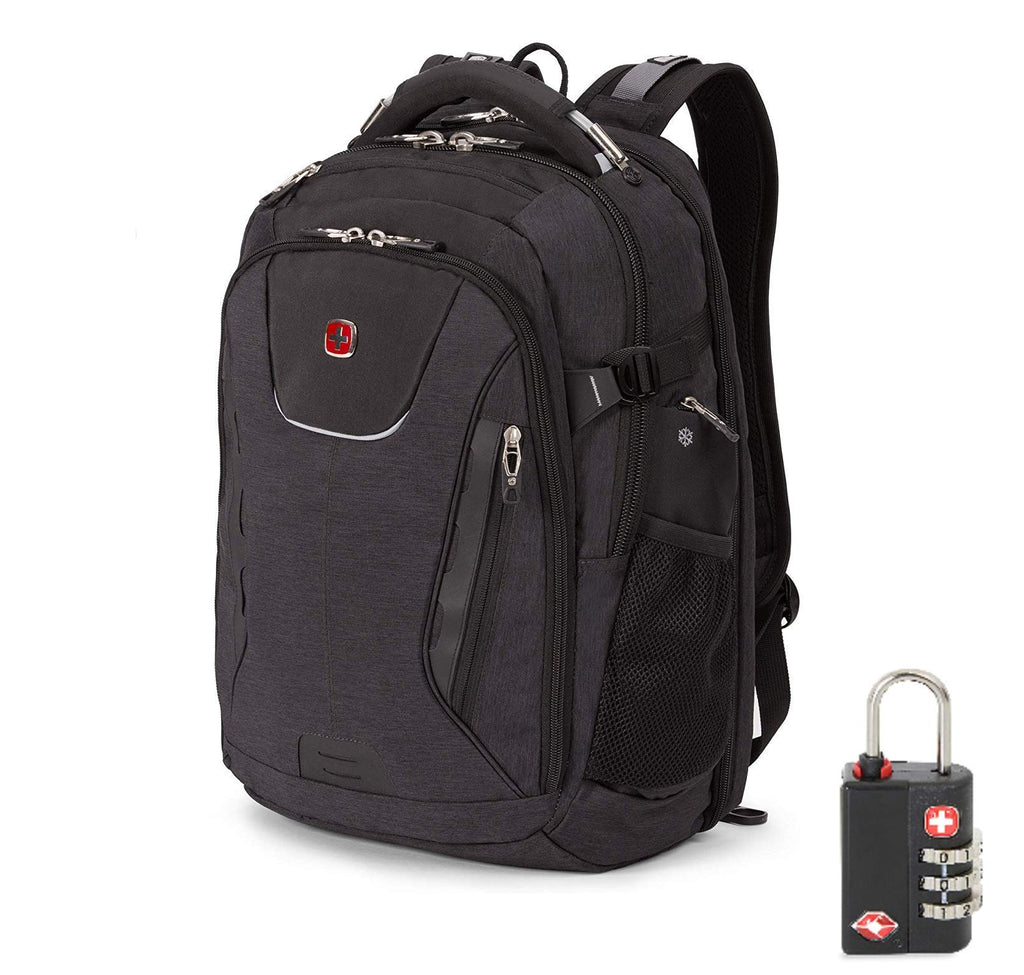 SwissGear 5358 USB ScanSmart Laptop Backpack. Abrasion-Resistant & Travel-Friendly Laptop Backpack with TSA lock exclusive bundle. (Heather Gray) - backpacks4less.com