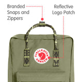 Fjallraven - Kanken Classic Backpack for Everyday, Green/Folk Pattern - backpacks4less.com