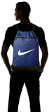 Nike Brasilia Training Gymsack, Drawstring Backpack with Zipper Pocket and Reinforced Bottom, Midnight Navy/Black/White - backpacks4less.com
