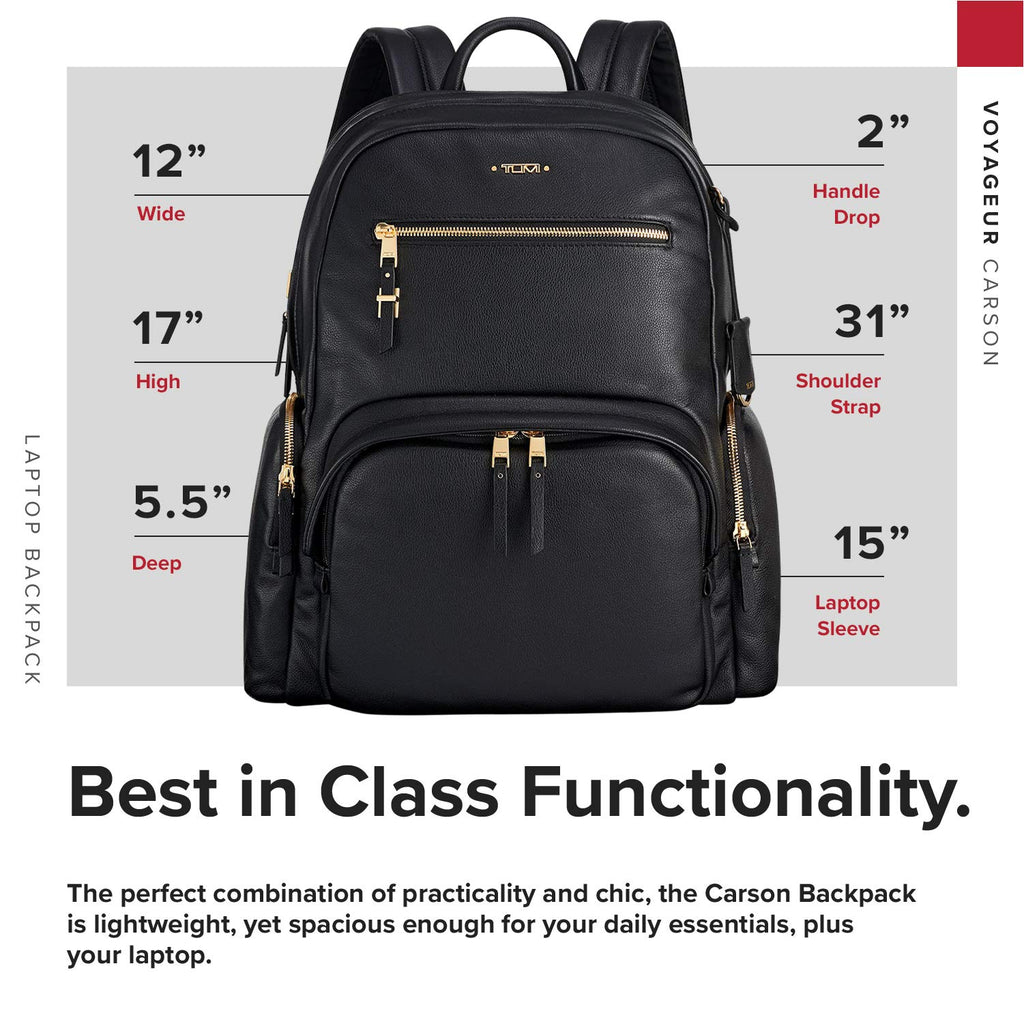 TUMI - Voyageur Carson Leather Laptop Backpack - 15 Inch Computer Bag for Women TUMI - Voyageur Carson Leather Laptop Backpack - 15 Inch Computer Bag for Women