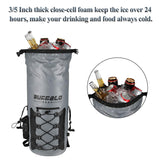 Buffalo Gear 30 Cans Leak-Proof Soft Backpack Cooler Waterproof Insulated Soft Side Cooler Bag for Hiking, Camping, Sports, Picnics, Sea Fishing, Road Beach Trip - Grey,35 L - backpacks4less.com