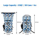 Buffalo Gear Portable Insulated Backpack Cooler Bag - Hands-Free and Collapsible, Waterproof and Soft-Sided Cooler Backpack for Hiking, Picnics,Camping, Fishing - Camouflage,35 Liters,30 Can - backpacks4less.com