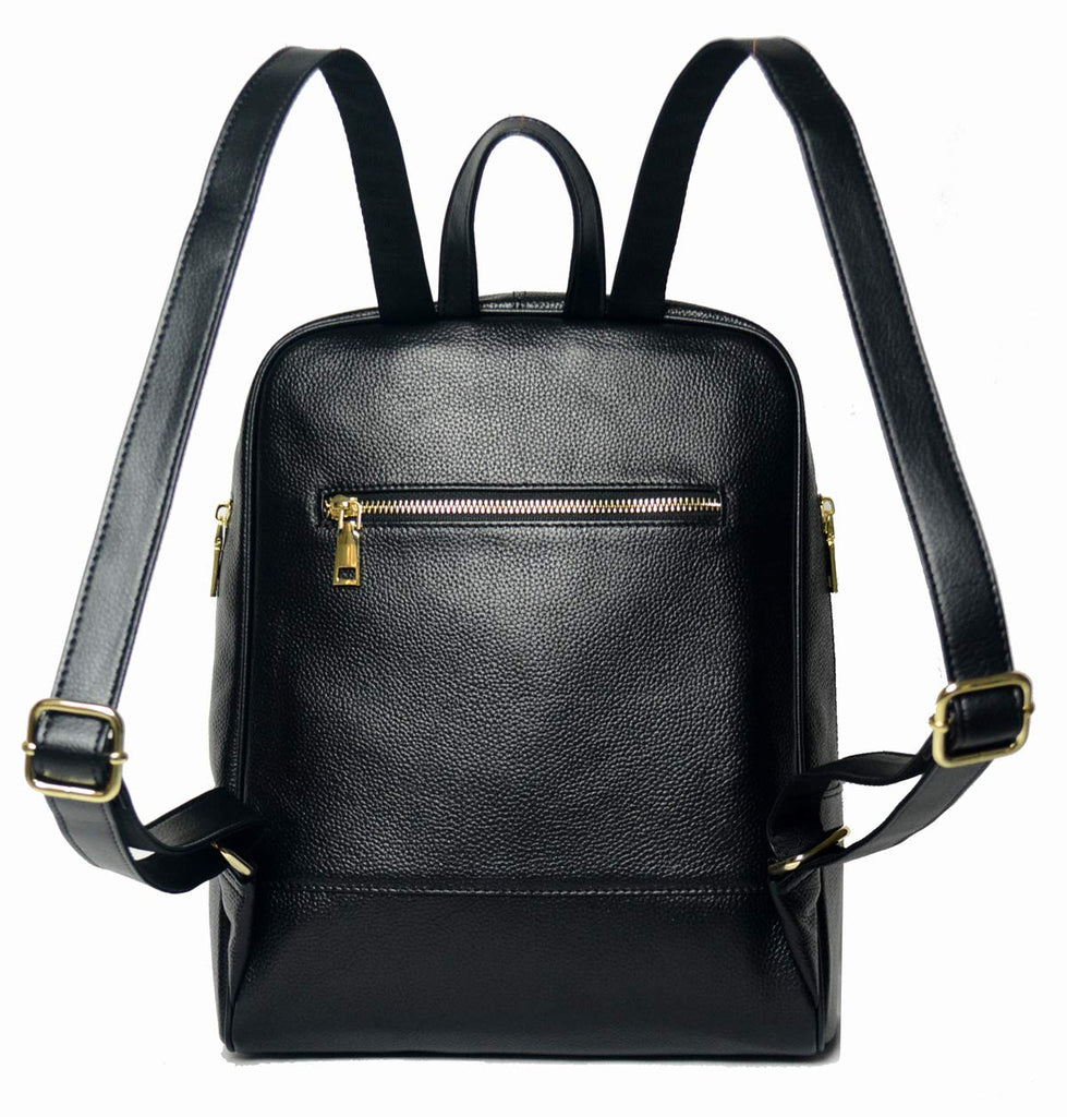 Coolcy Hot Style Women Real Genuine Leather Backpack Fashion Bag (Black) - backpacks4less.com